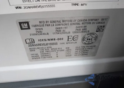 2018 Chevrolet Equinox Ls из США, поврежденный, VIN 2GNAXREV5J6155555